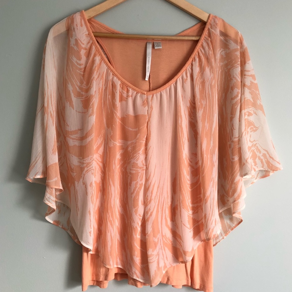 LC Lauren Conrad | Peach V-Hem Flowy Top